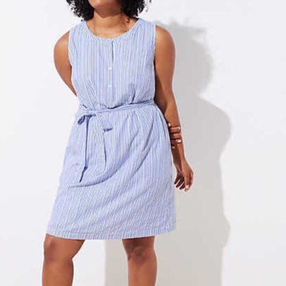 NWT LOFT Striped Henley dress
